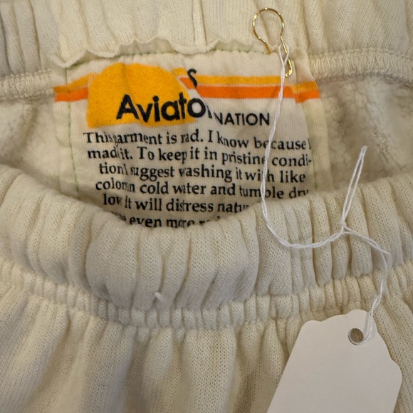 Aviator Nation Off-White Joggers with Multicolor Stripes - Picture 7 of 8